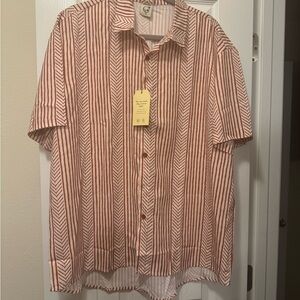 Retro striped short sleeved men’s button down
